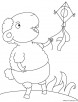 Sheep flying the kite coloring page