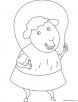 Sheep skipping coloring page
