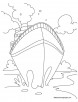 Ship on the way to coloring page