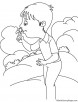 Smelling magnolia flower coloring page