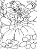 Thumbelina on flower coloring pages