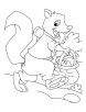Squirrel shopping grocery coloring pages