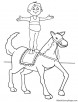 Standing on horse coloring page