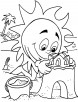 Sun at beach coloring page
