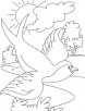 Swallow bird flying coloring page
