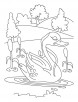 Swan in lake coloring page
