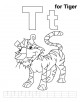 Letter Tt printable coloring page