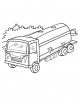 Tanker truck on road coloring page