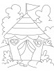 Tent house coloring page