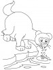 Thirsty ferret coloring page