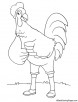 Rooster thumbs up coloring page