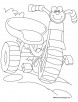 Happy tricycle coloring page