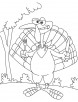 Turkey with knife and fork coloring page