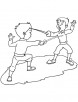 Two fencer coloring page