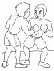 Two friends boxing coloring page