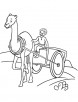 Villager on camel cart coloring page
