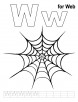 W for web coloring page with handwriting practice
