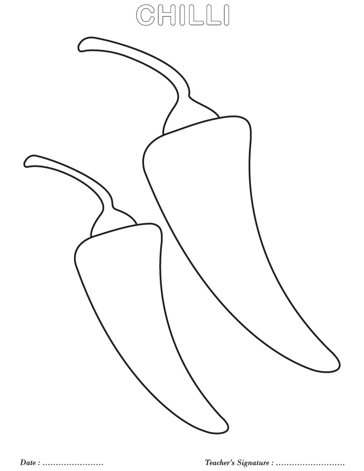 Chilli coloring page