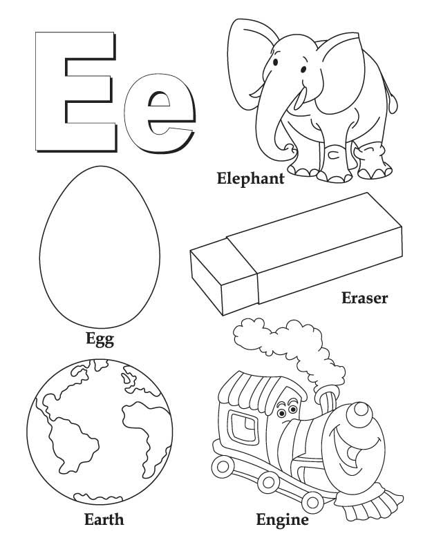 My A to Z Coloring Book Letter E coloring page