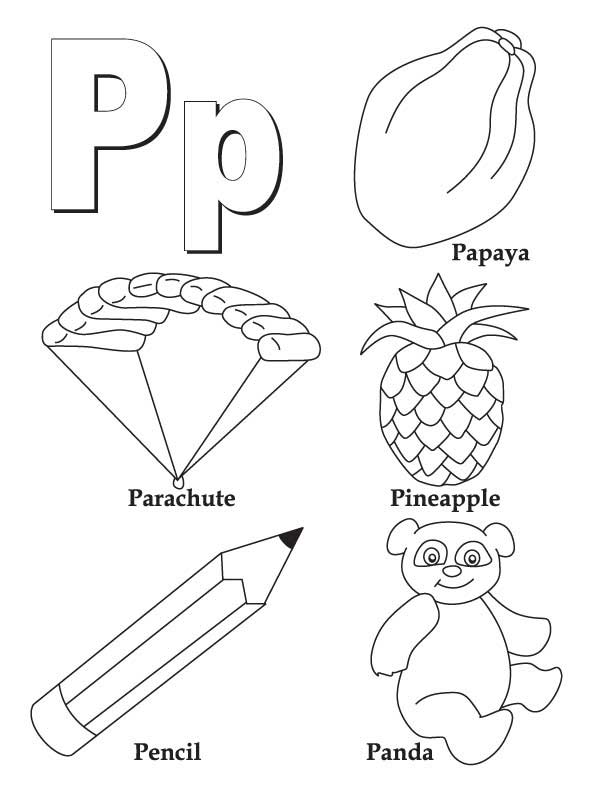 My A to Z Coloring Book Letter P coloring page