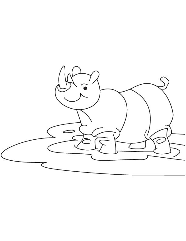 Baby rhinoceros coloring page