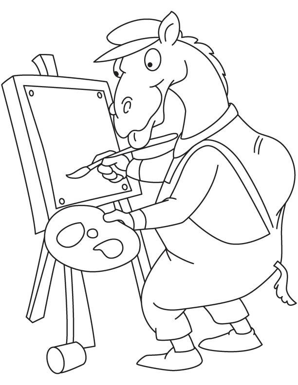 Camel painting coloring page