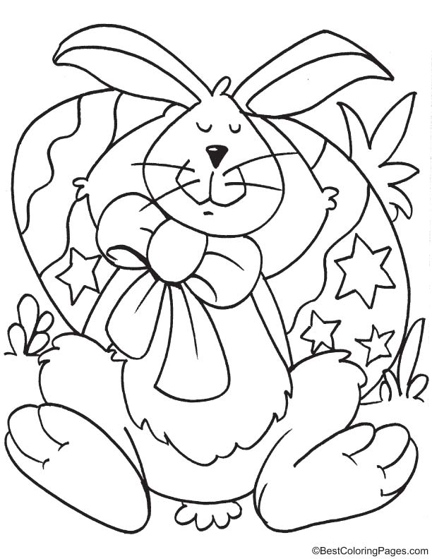 Easter bunny sleeping coloring page