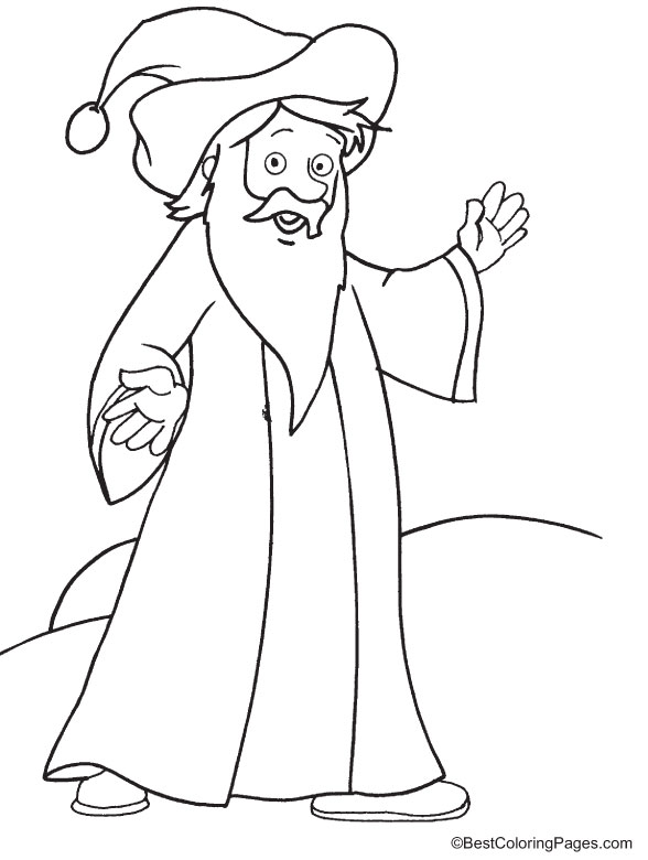 A simple wizard coloring page