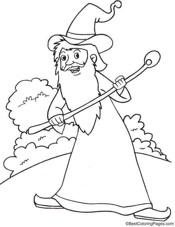 An enchanter wizard coloring page