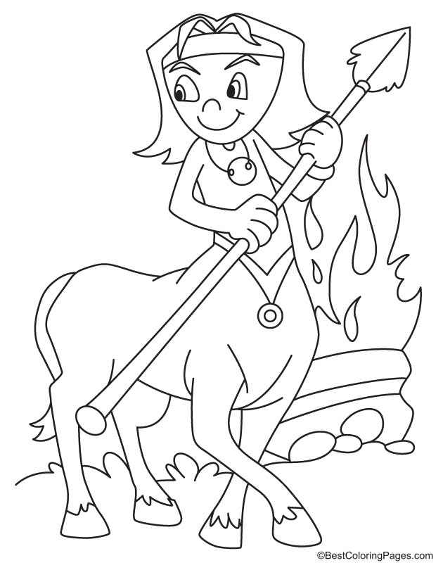 Centaur half horse half man coloring page