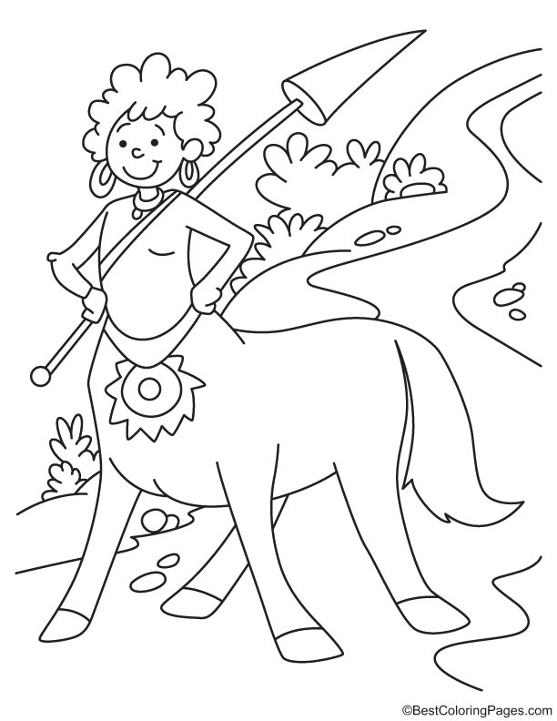 Centaur smiling coloring page