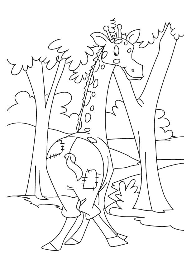 Cool n relaxed giraffe coloring pages