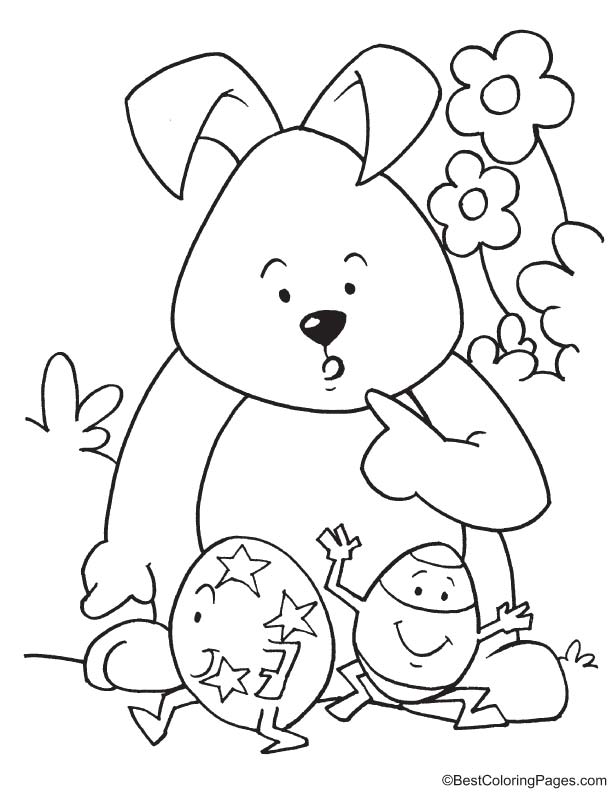 Easter egg dancing coloring page