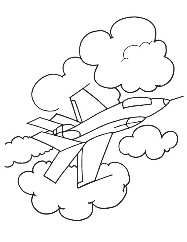 Fighter aircraft coloring page