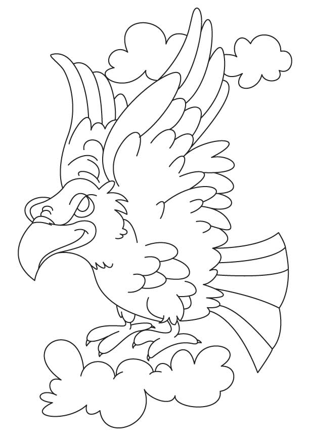 Flying eagle coloring page