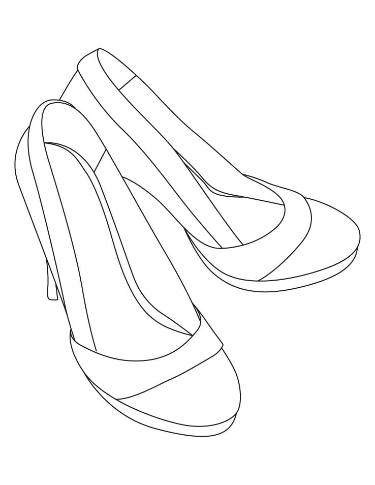 High heel sandals coloring pages