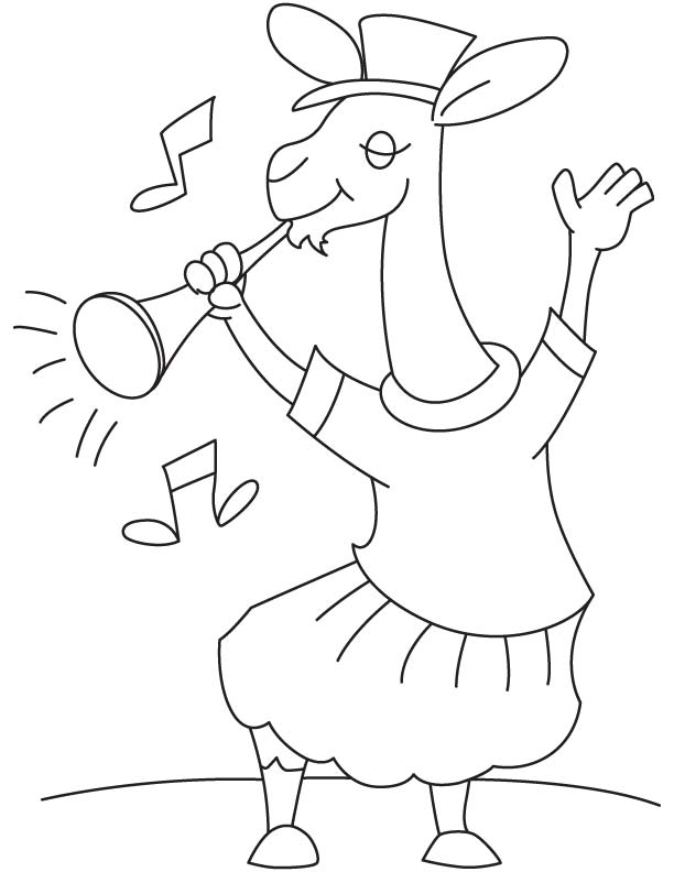 Llama dancing coloring page