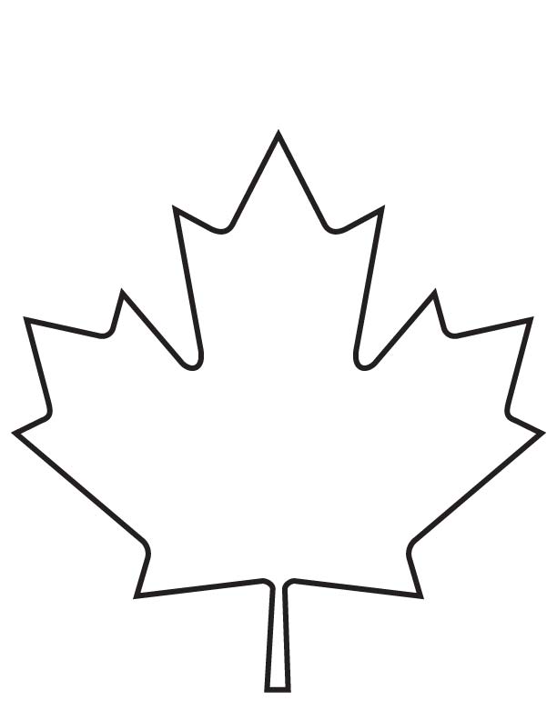 Maple leaf coloring page