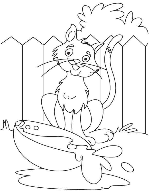 Naughty cat coloring pages