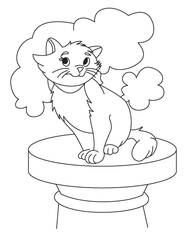 Top of world cat coloring page