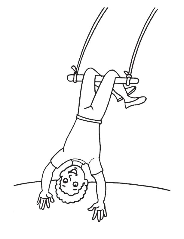 Acrobat upside down coloring page