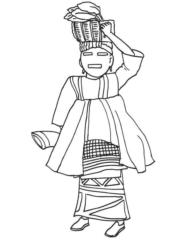 African doll coloring page