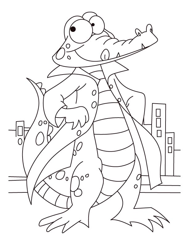 Bold and courageous alligator coloring pages