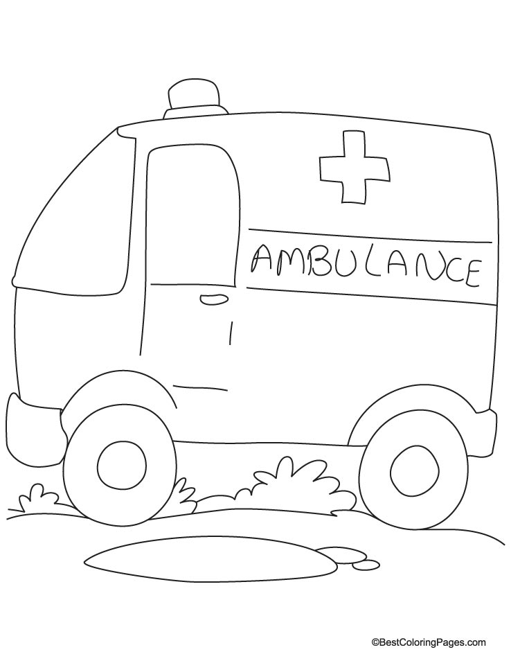 Ambulane van coloring page