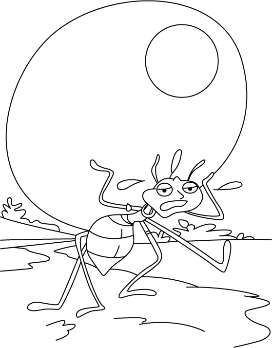 Nuts load, ant alone coloring pages