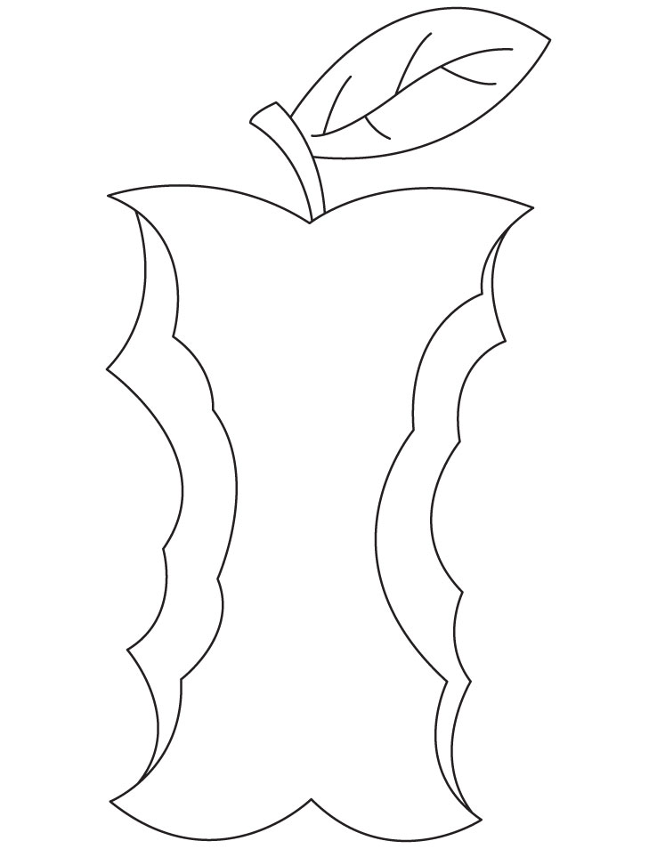 nibbled apple coloring page