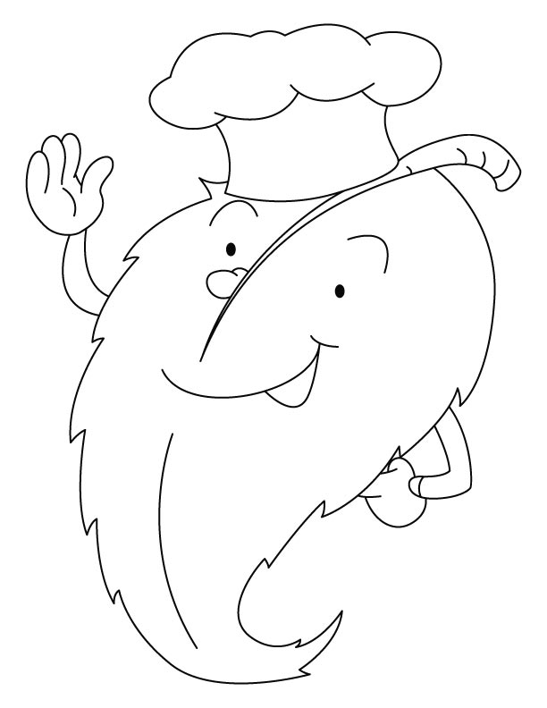 A chef leaf coloring pages