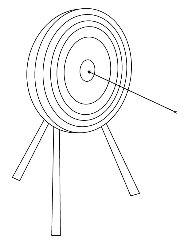 Target and arrow coloring page