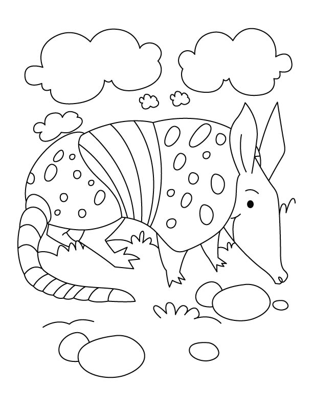 Armadillo at cloud seven coloring pages