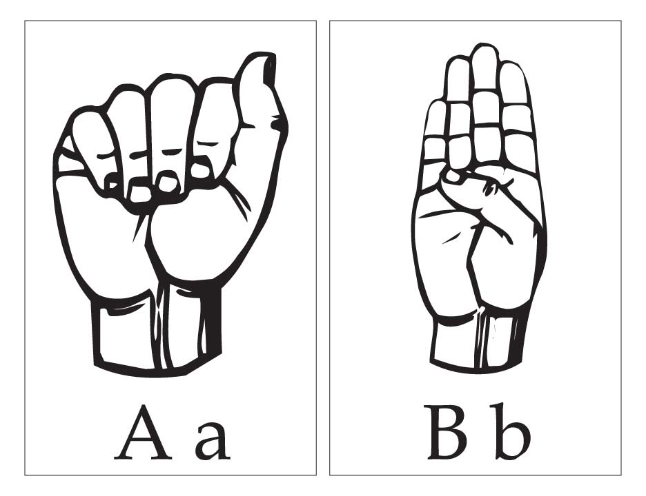 ASL with capital and small letter Aa Bb